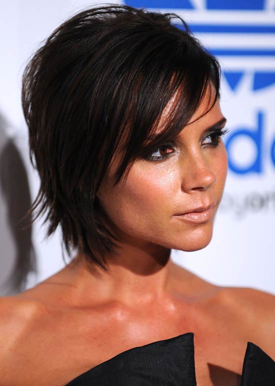 Edgy bob swept at the sides Victoria Beckham hairstyle
