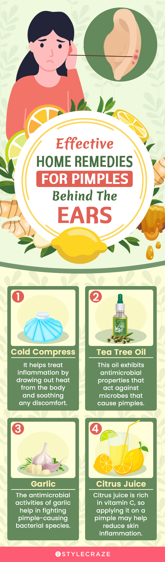 effective home remedies for pimples behind the ears (infographic)
