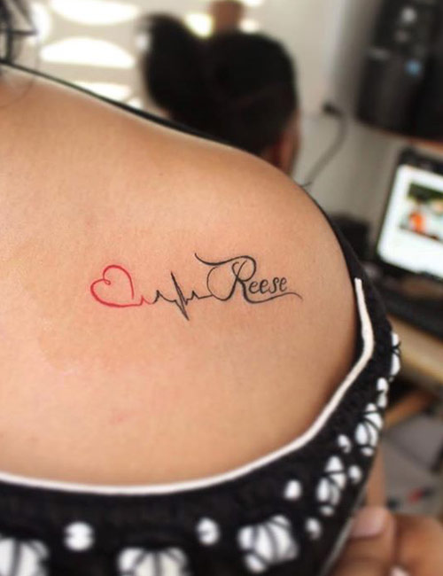 Lifeline Name Tattoo With Heart
