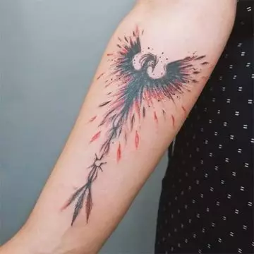 Full sided phoenix tattoo design