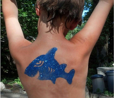 Glitter fish tattoo