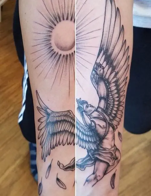 Greek mythology angel tattoo