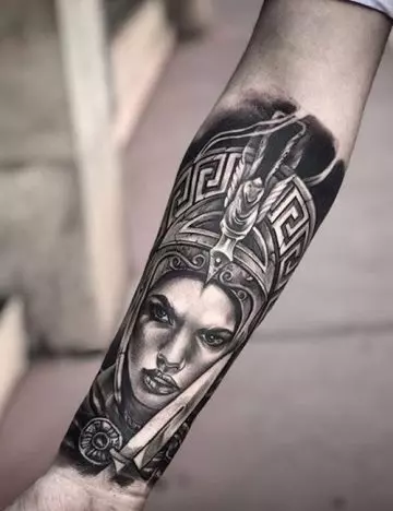 Greek mythology tattoo on forearm