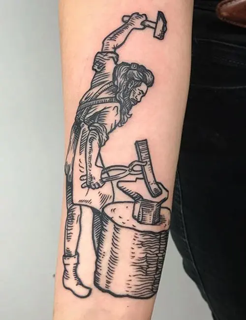Greek mythology Hephaestus tattoo