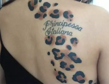 Italian princess with cheetah spots tattoo design