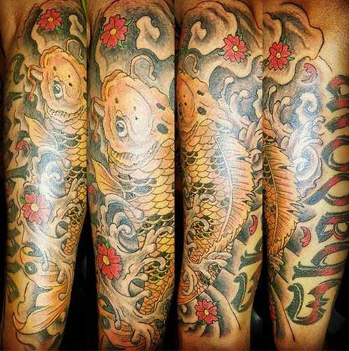Spotted koi fish tattoo design