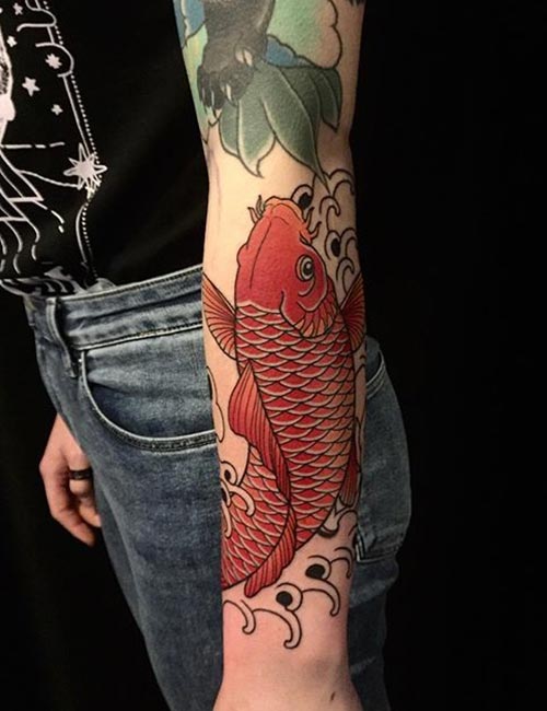 Japanese slayer koi fish tattoo design