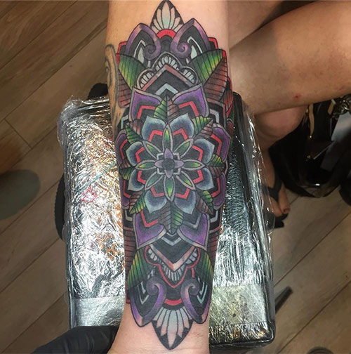 Mandala art design for forearm tattoo