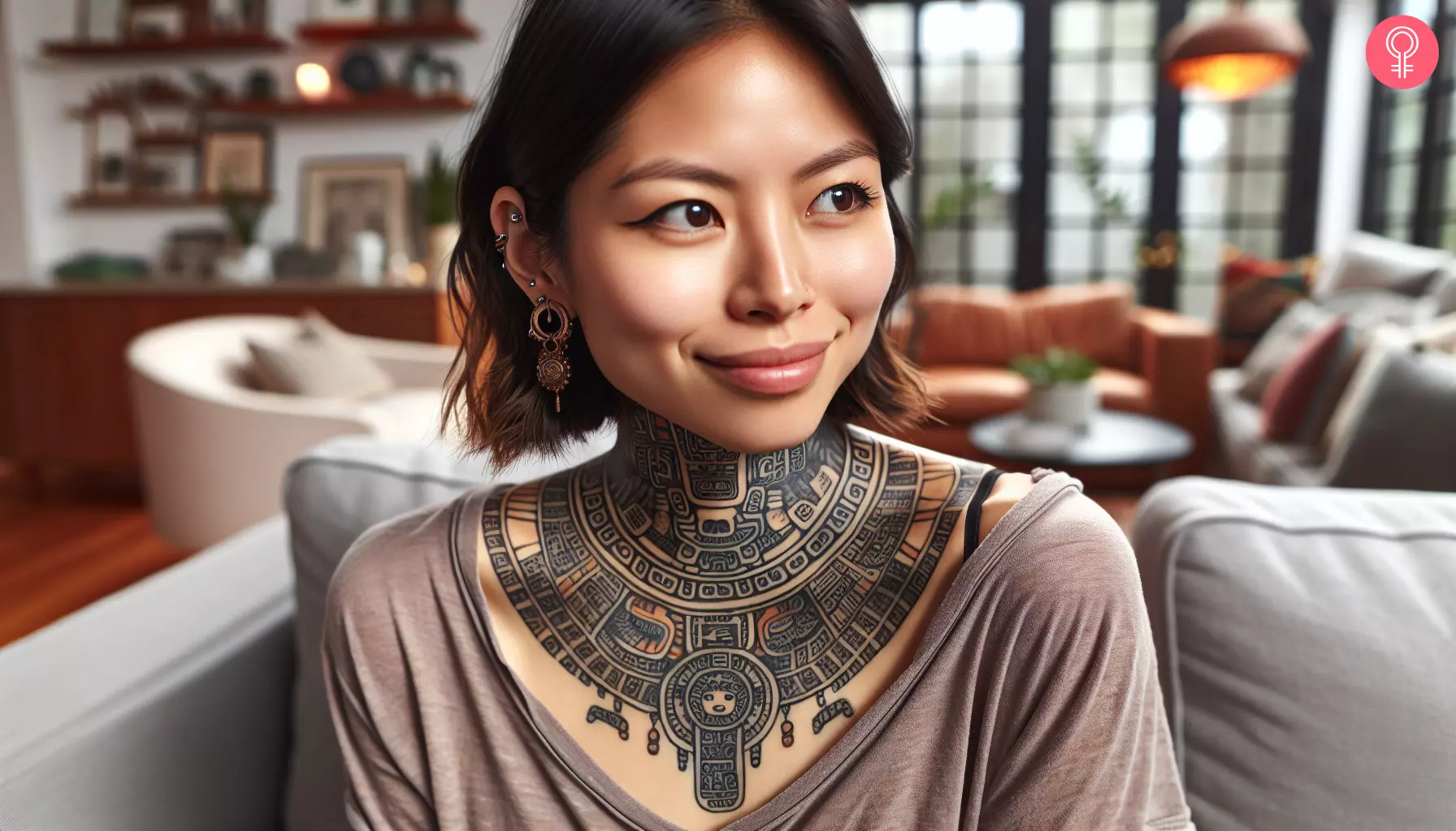 A Mayan necklace tattoo