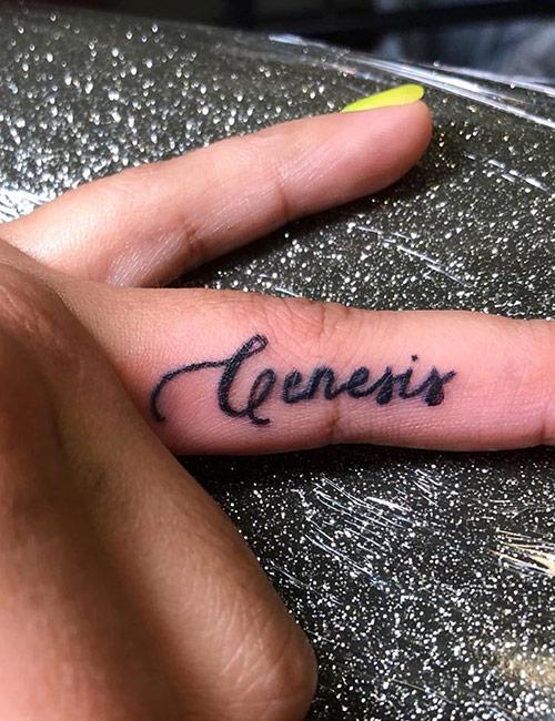 Name Tattoo On Finger