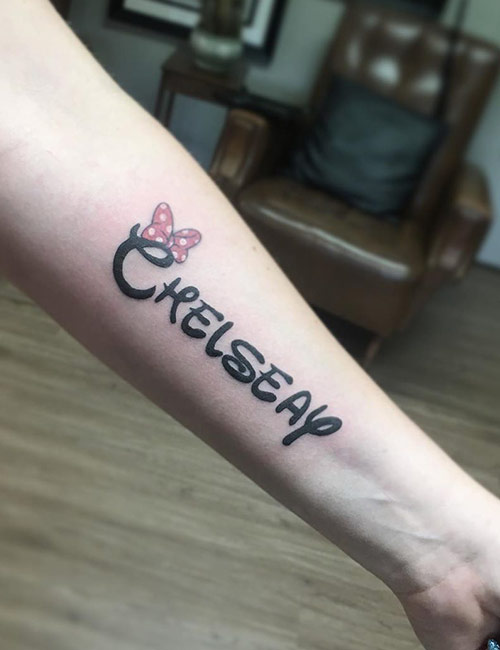 Minnie Mouse Name Tattoo
