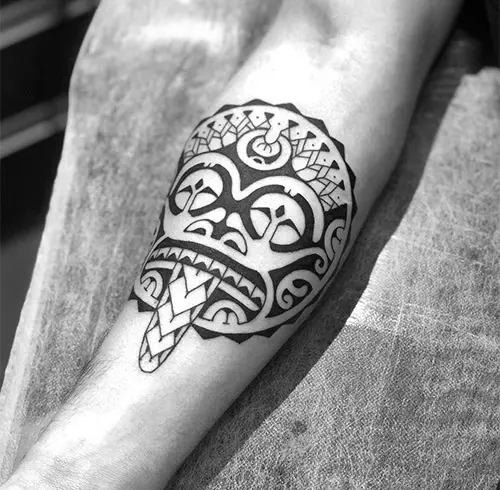 Polynesian Tiki tattoo manifesting protection, fertility, and guardianship