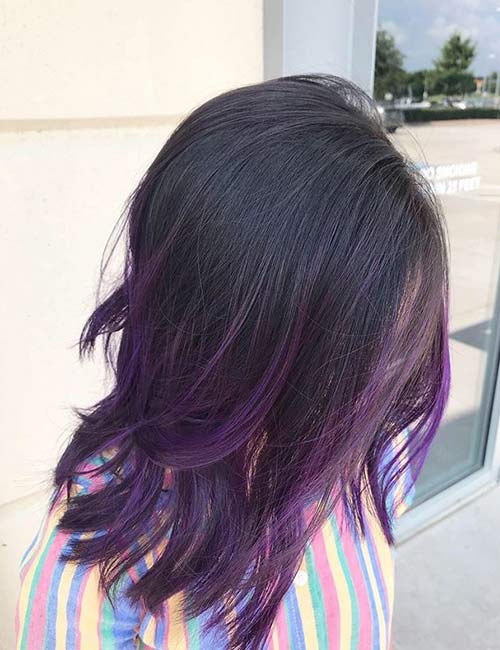 Smokey purple waves Japanese hairstyle for women