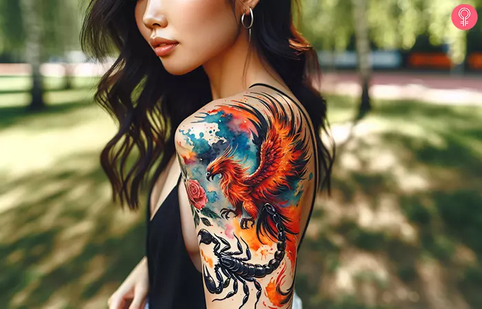 Scorpio phoenix tattoo