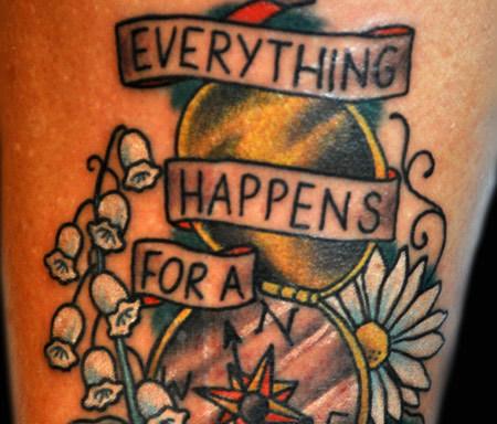 Script Compass Tattoo