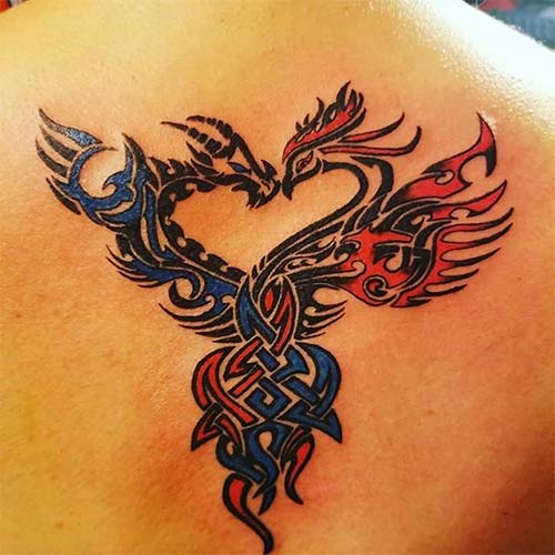 Share the power of the phoenix tattoo design