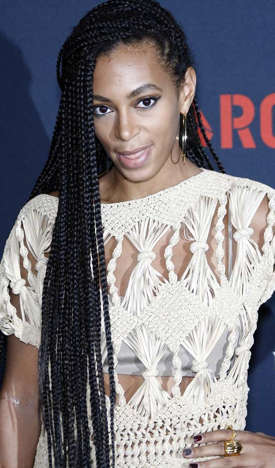 Side-swept Senegalese twists African hairstyle