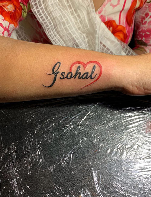 Name Tattoo On Side Wrist
