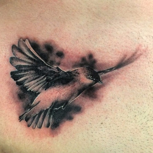 Sparrow silhouette tattoo design