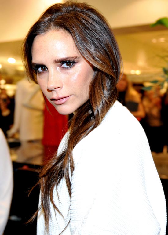 The spiral curled side swept Victoria Beckham hairstyle