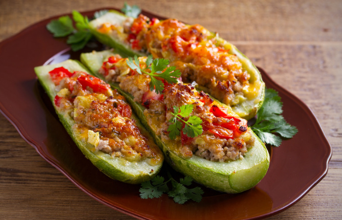 Stuffed zucchini boats