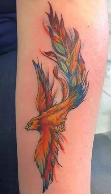 The phoenix in flight tattoo design