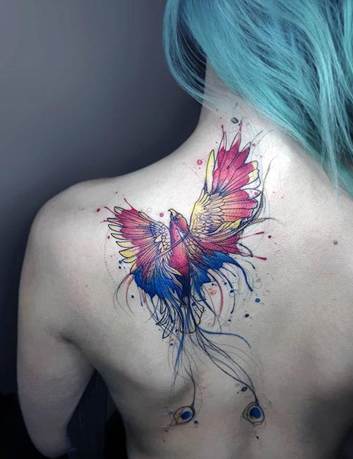 Splendid phoenix tattoo design