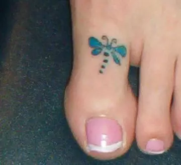 toe dragonfly tattoo