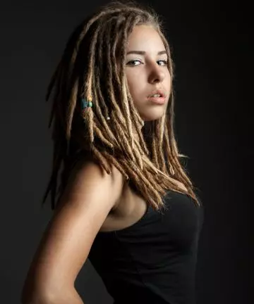 Two colored dreads hairstyle