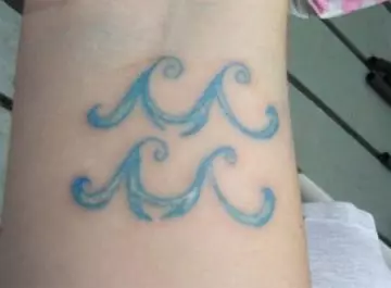 Blue color Aquarius tattoo designs