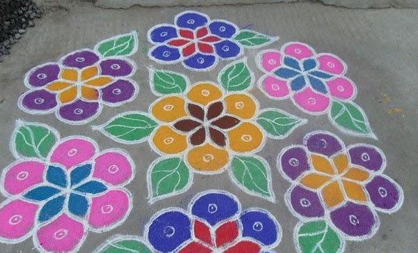 New Pulli Kolam Designs With Dots