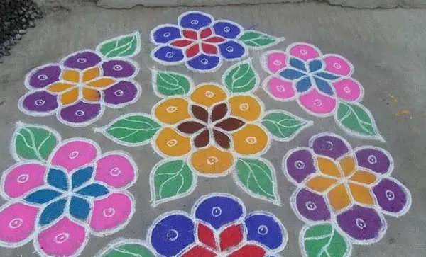 Latest colorful rangoli design
