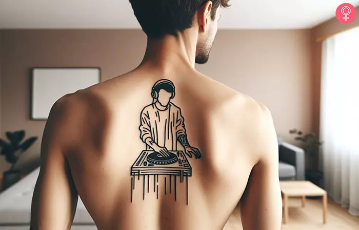 dj tattoo on the back