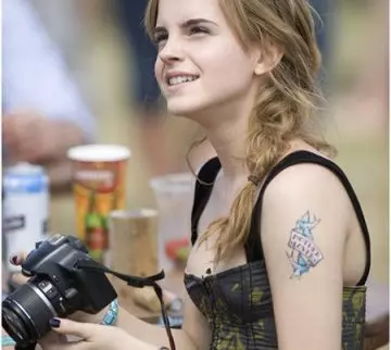 Female celebrity Emma Watson's tattoo designs