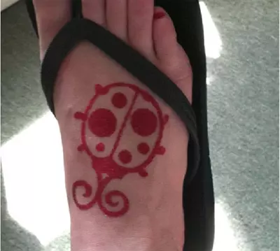 Ladybug glitter tattoo