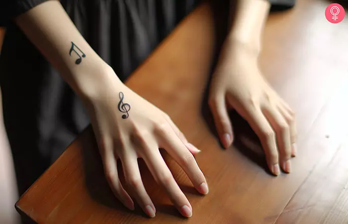 music hand tattoo