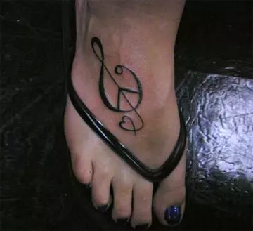 Music note tattoos on the foot design