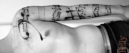 Musical notes tattoo design