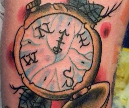 old school compass tattoo