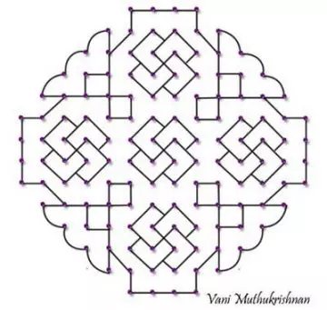 Easy symmetrical rangoli design for beginners