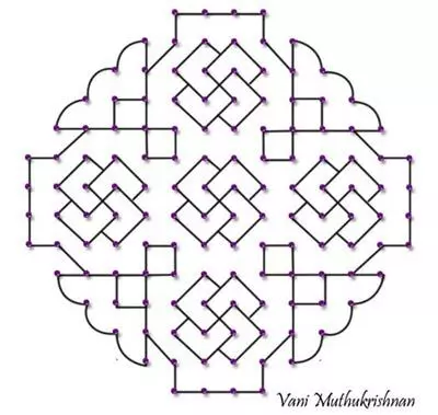 Easy symmetrical rangoli design for beginners