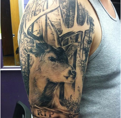Realistic deer tattoo design
