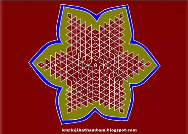 Star-shaped rangoli design