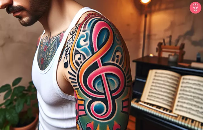 traditional music tattoo