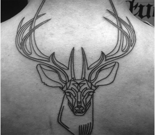 Tribal deer tattoo design