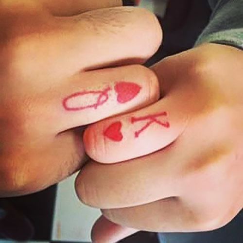 Queen and king of hearts tattoo