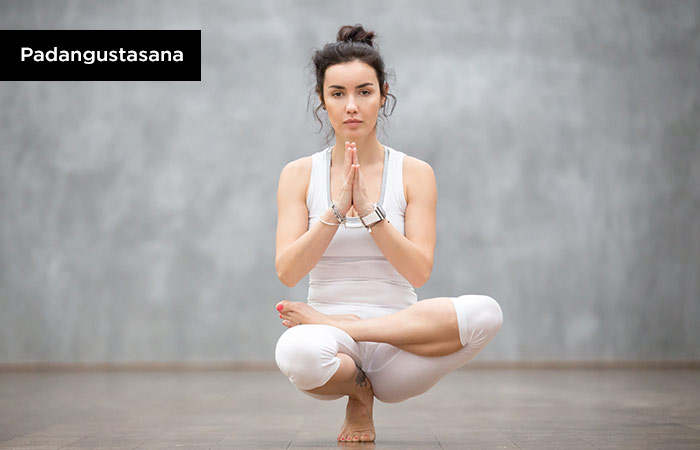 Padangustasana to boost mental strength as the Bikram yoga technique
