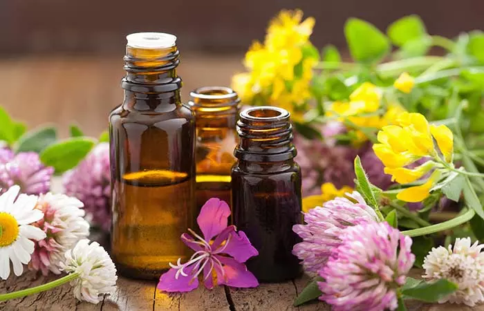 Essential oils treatment for dry hair