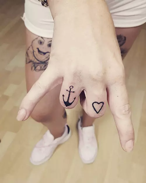 Anchor couple tattoos