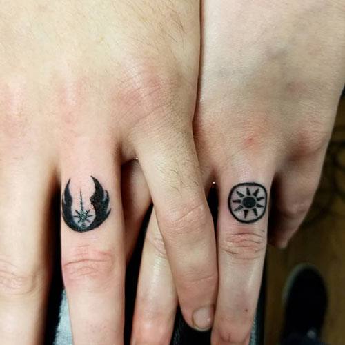 Star wars ring tattoos for couple